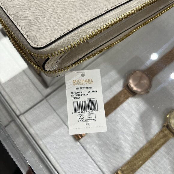 MICHAEL KORS Jet Set Travel Large Saffiano Leather Quarter-Zip Wallet 35T6GTVE3L - Picture 10 of 10